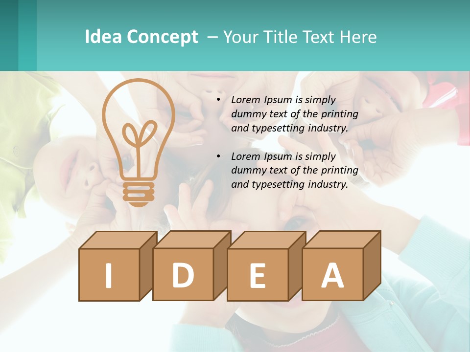 A Group Of Children Holding Their Hands Together PowerPoint Template