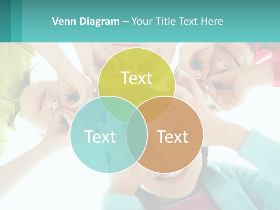 A Group Of Children Holding Their Hands Together PowerPoint Template