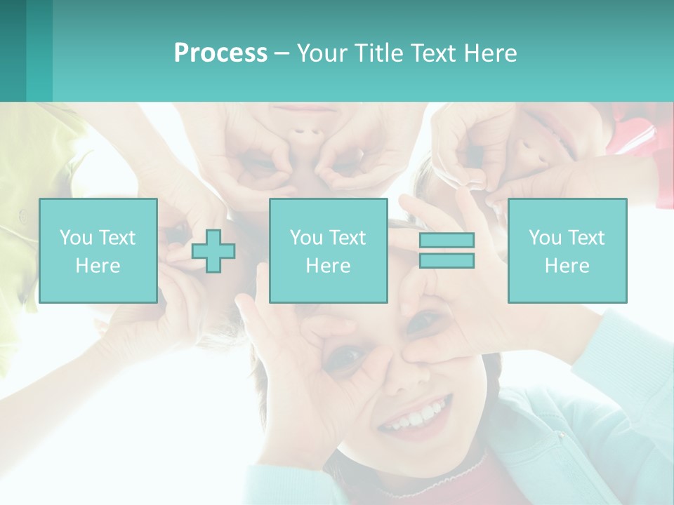 A Group Of Children Holding Their Hands Together PowerPoint Template