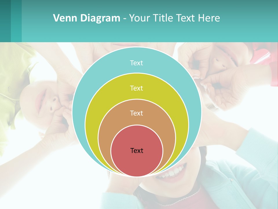 A Group Of Children Holding Their Hands Together PowerPoint Template