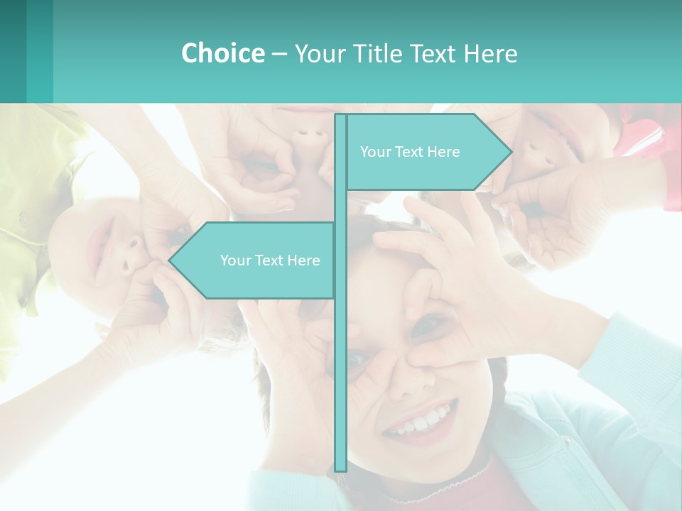 A Group Of Children Holding Their Hands Together PowerPoint Template