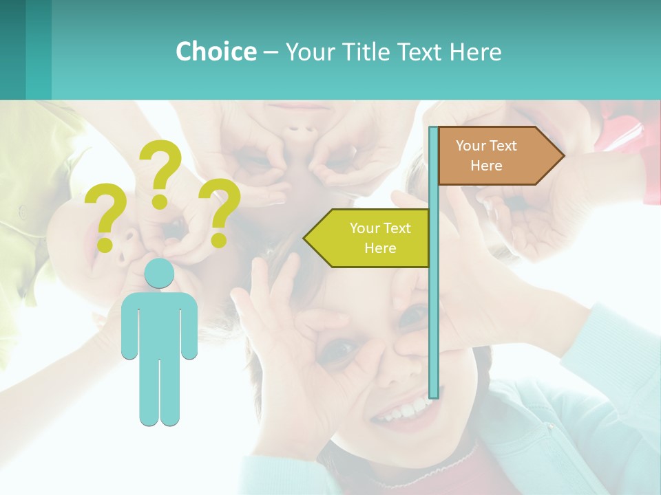 A Group Of Children Holding Their Hands Together PowerPoint Template