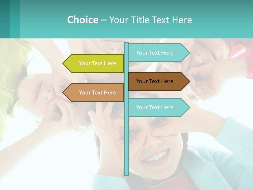 A Group Of Children Holding Their Hands Together PowerPoint Template