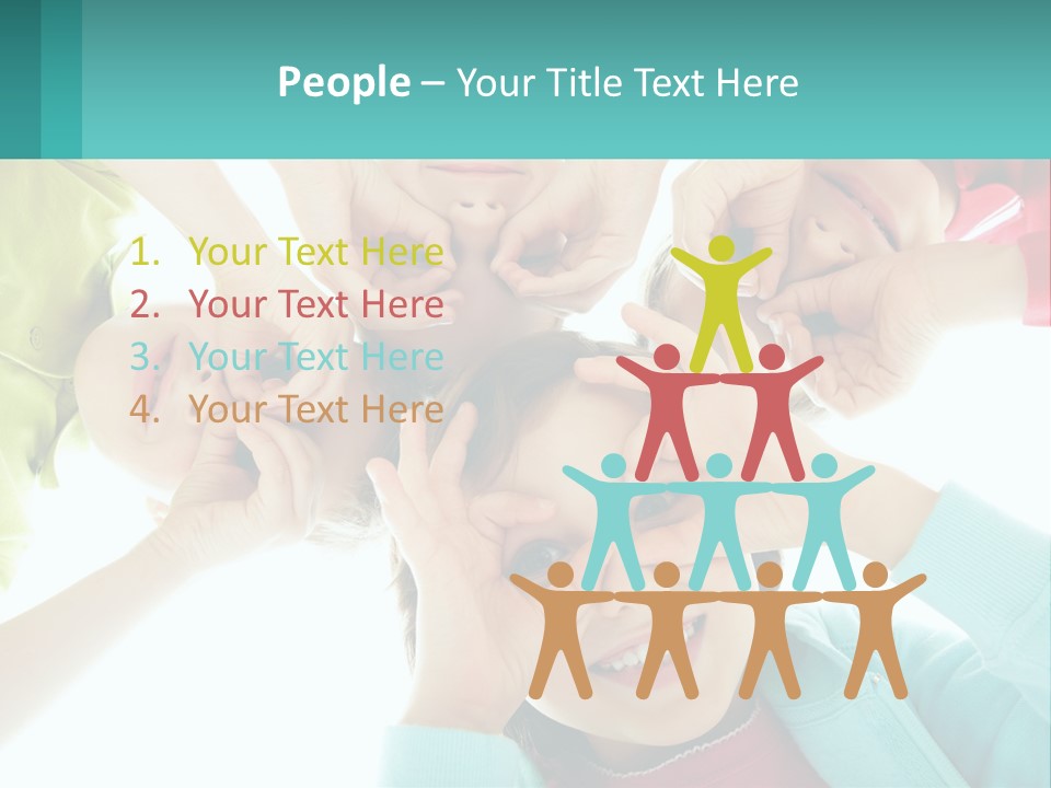 A Group Of Children Holding Their Hands Together PowerPoint Template