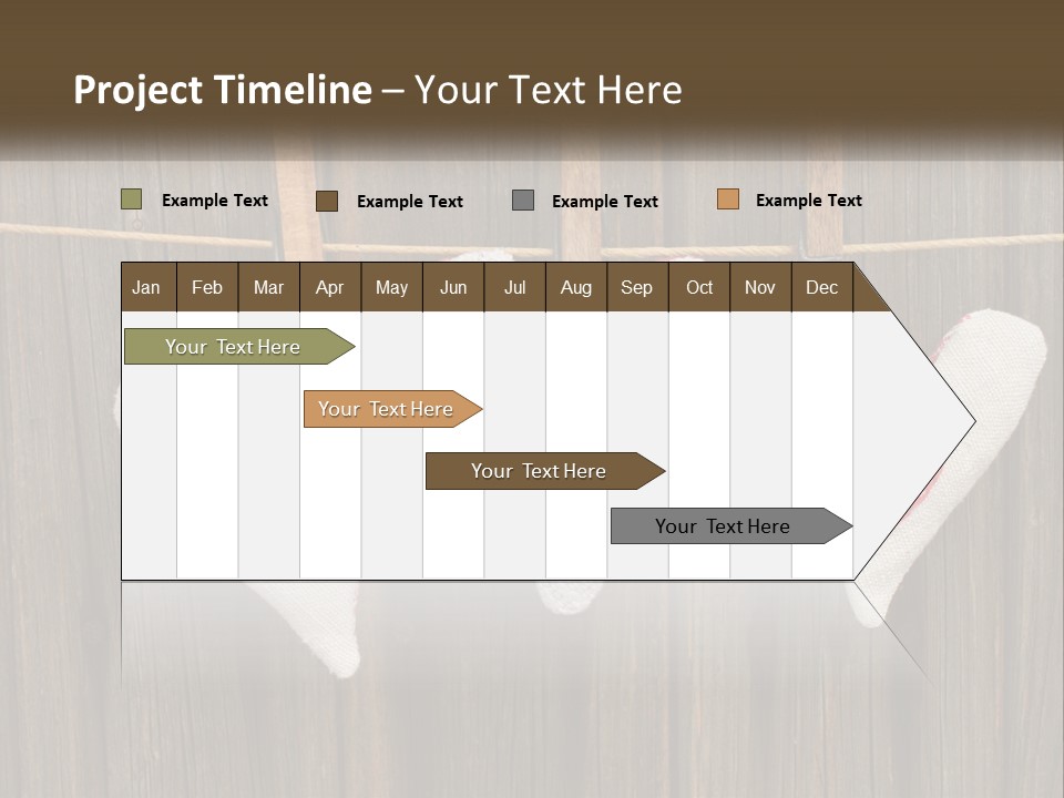 Three Hearts Hanging On A Clothes Line With Clothes Pins PowerPoint Template