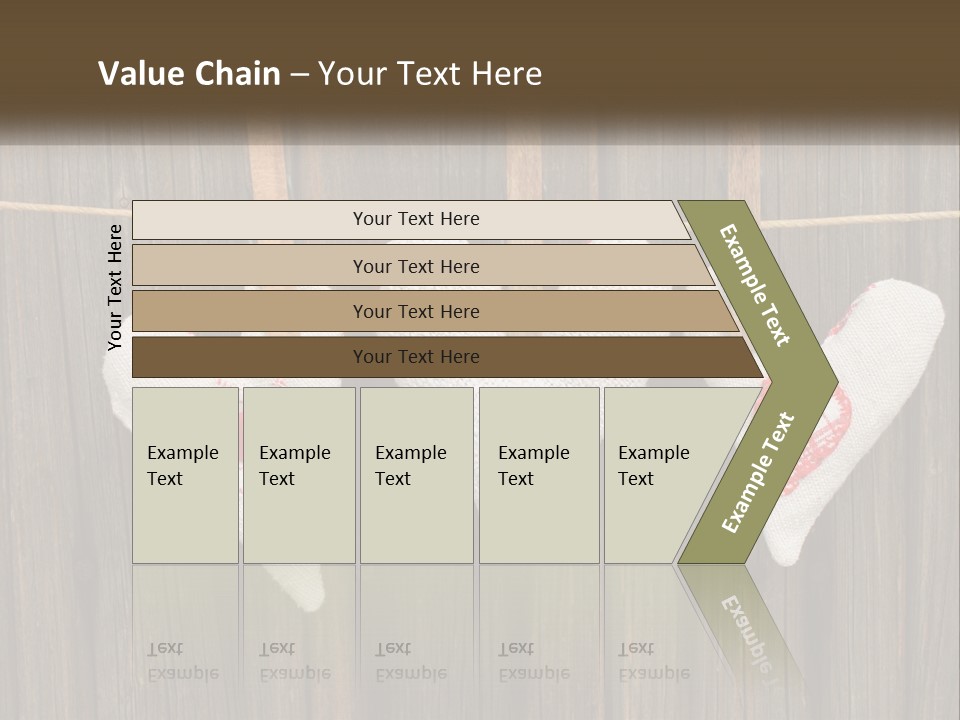 Three Hearts Hanging On A Clothes Line With Clothes Pins PowerPoint Template
