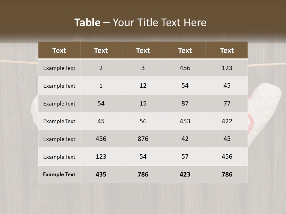 Three Hearts Hanging On A Clothes Line With Clothes Pins PowerPoint Template