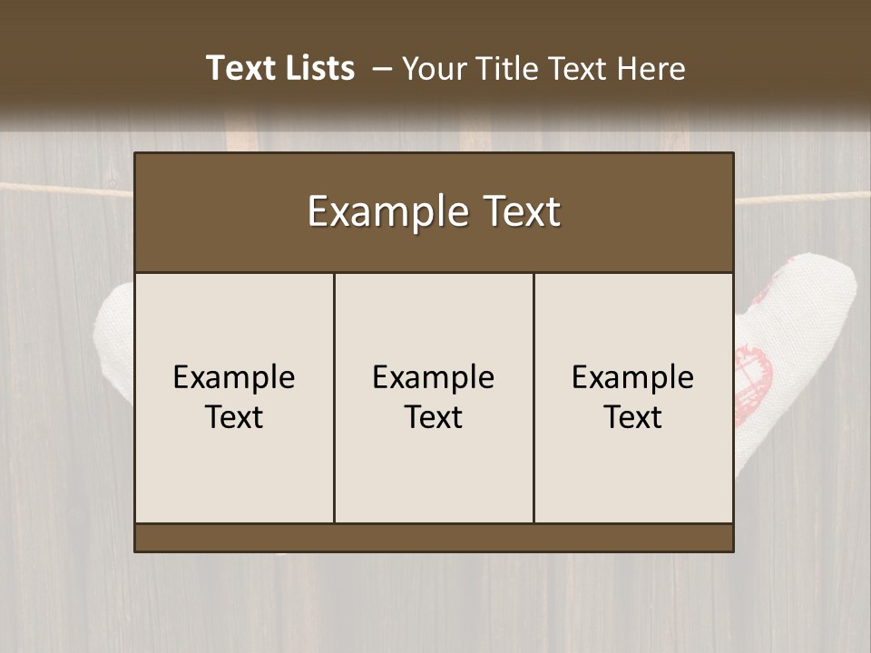 Three Hearts Hanging On A Clothes Line With Clothes Pins PowerPoint Template