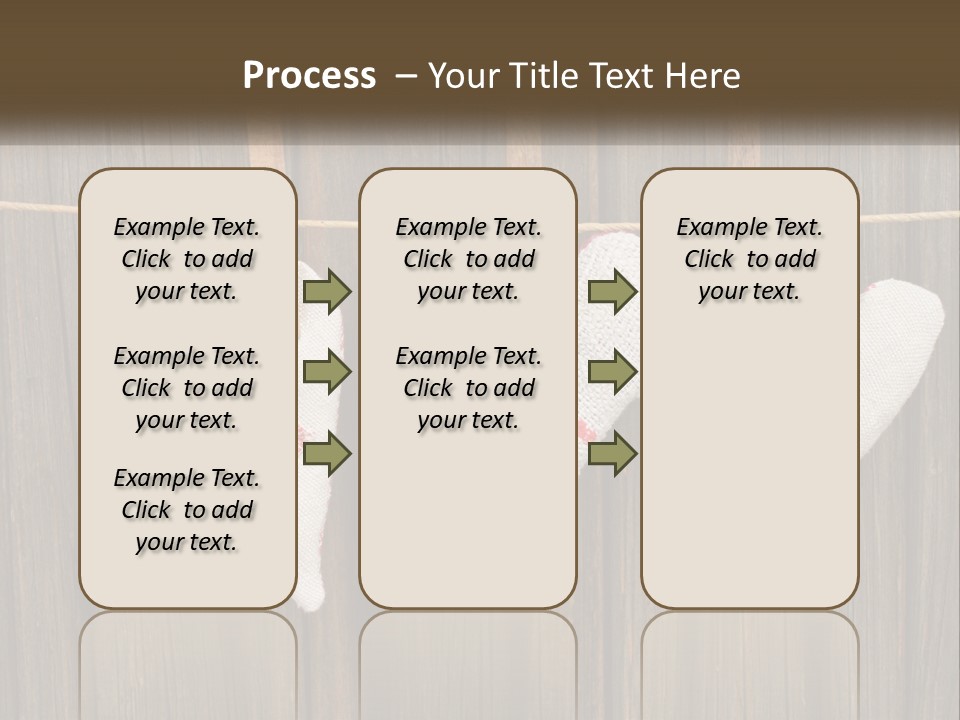 Three Hearts Hanging On A Clothes Line With Clothes Pins PowerPoint Template