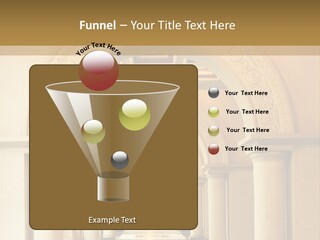 A Long Hallway With Columns And A Light At The End PowerPoint Template