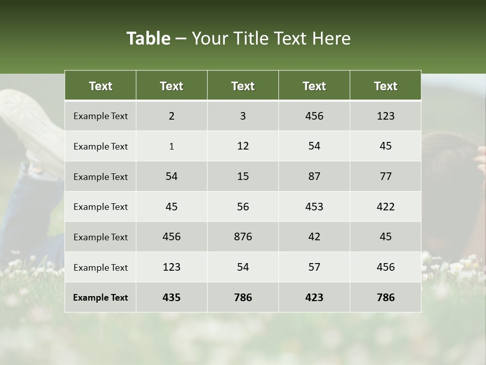 Two Young Girls Laying In The Grass With A Name Plate PowerPoint Template