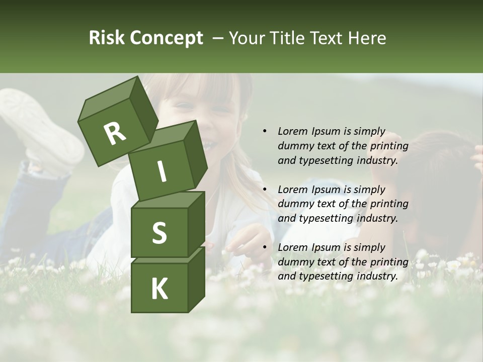 Two Young Girls Laying In The Grass With A Name Plate PowerPoint Template