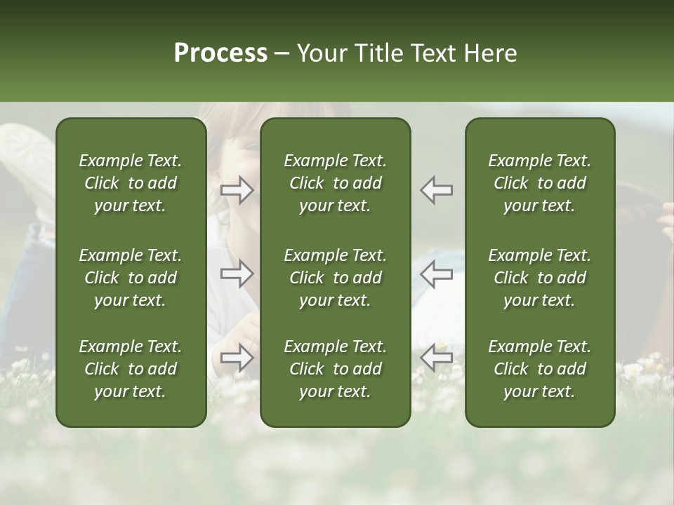 Two Young Girls Laying In The Grass With A Name Plate PowerPoint Template
