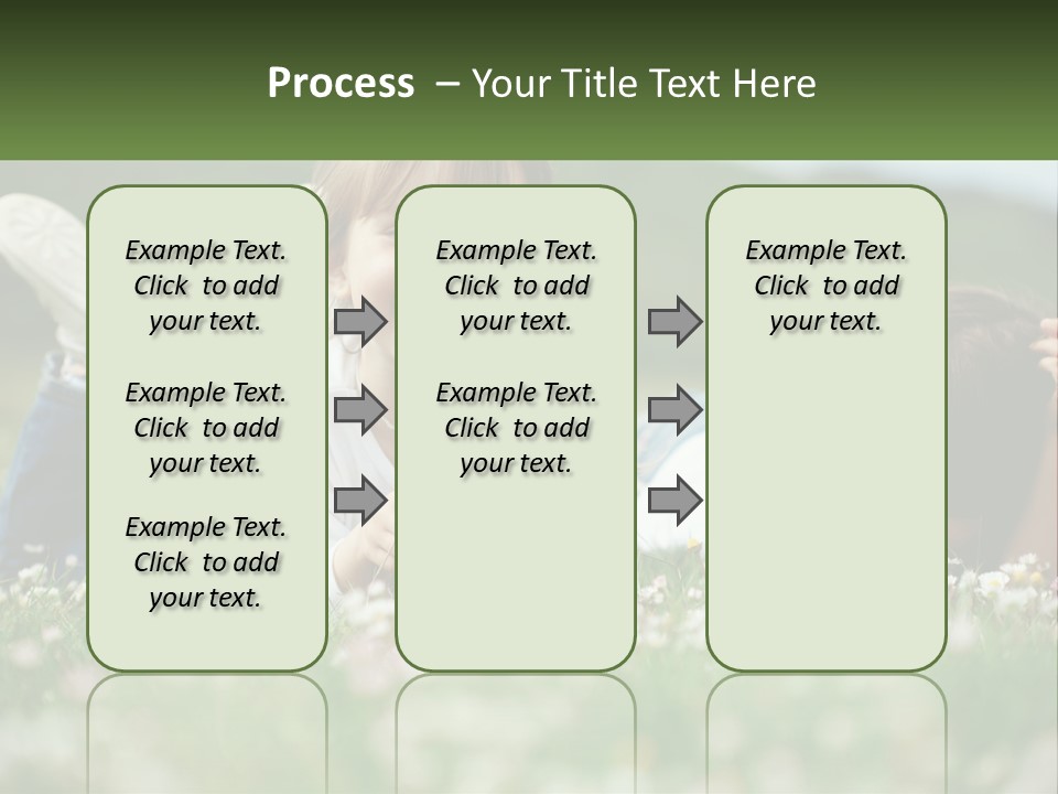 Two Young Girls Laying In The Grass With A Name Plate PowerPoint Template