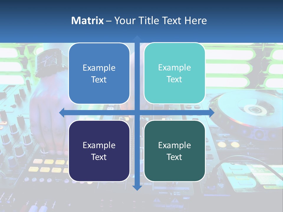 A Dj Mixing Music In Front Of A Dj's Equipment PowerPoint Template