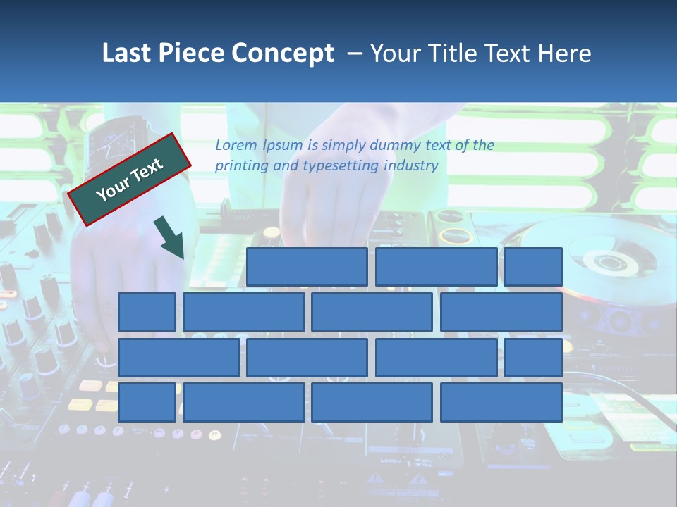 A Dj Mixing Music In Front Of A Dj's Equipment PowerPoint Template