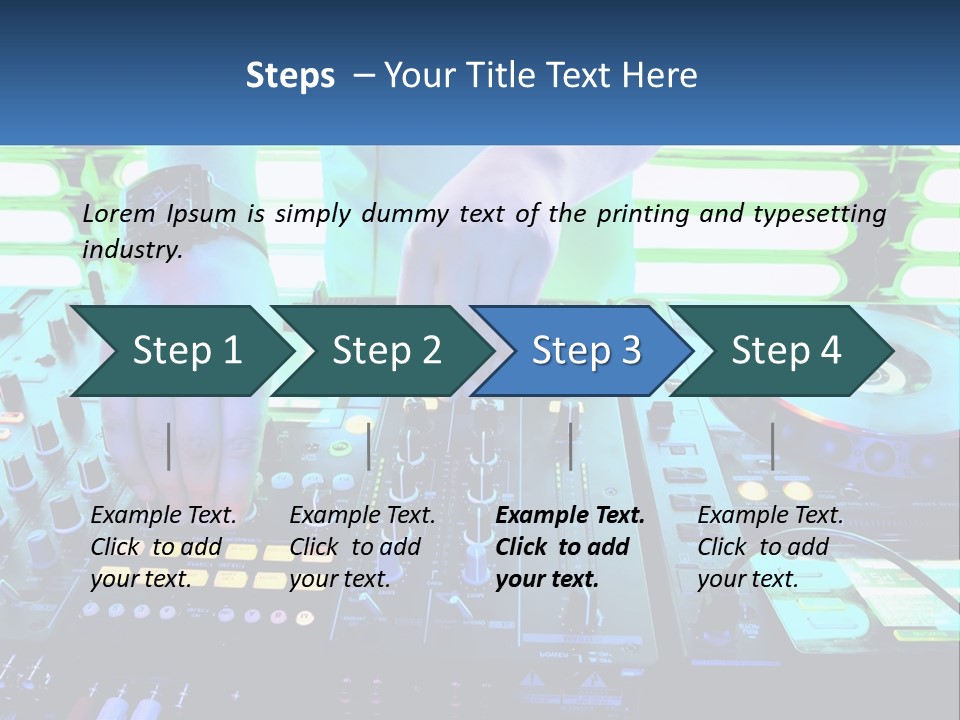 A Dj Mixing Music In Front Of A Dj's Equipment PowerPoint Template