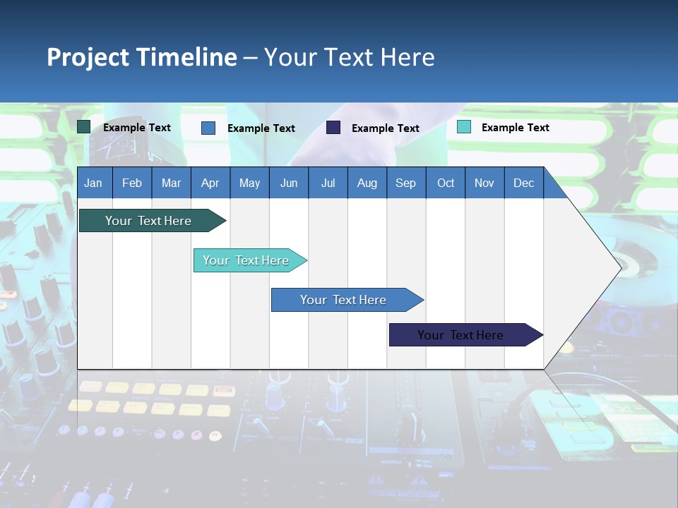 A Dj Mixing Music In Front Of A Dj's Equipment PowerPoint Template