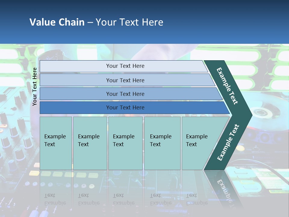 A Dj Mixing Music In Front Of A Dj's Equipment PowerPoint Template