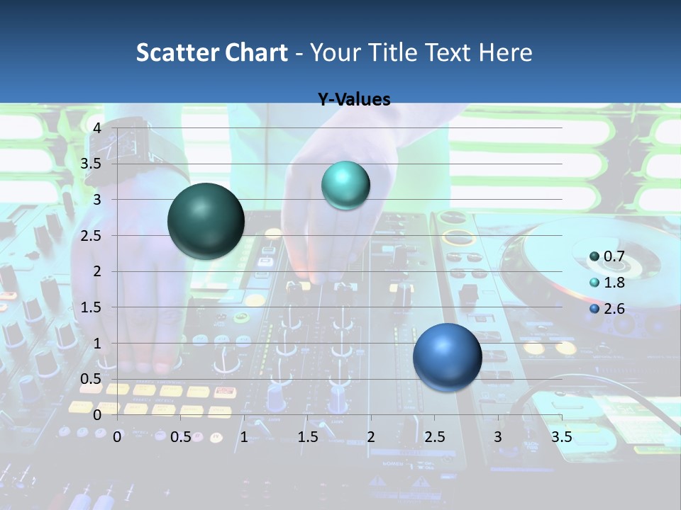 A Dj Mixing Music In Front Of A Dj's Equipment PowerPoint Template