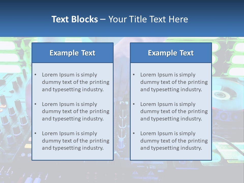 A Dj Mixing Music In Front Of A Dj's Equipment PowerPoint Template