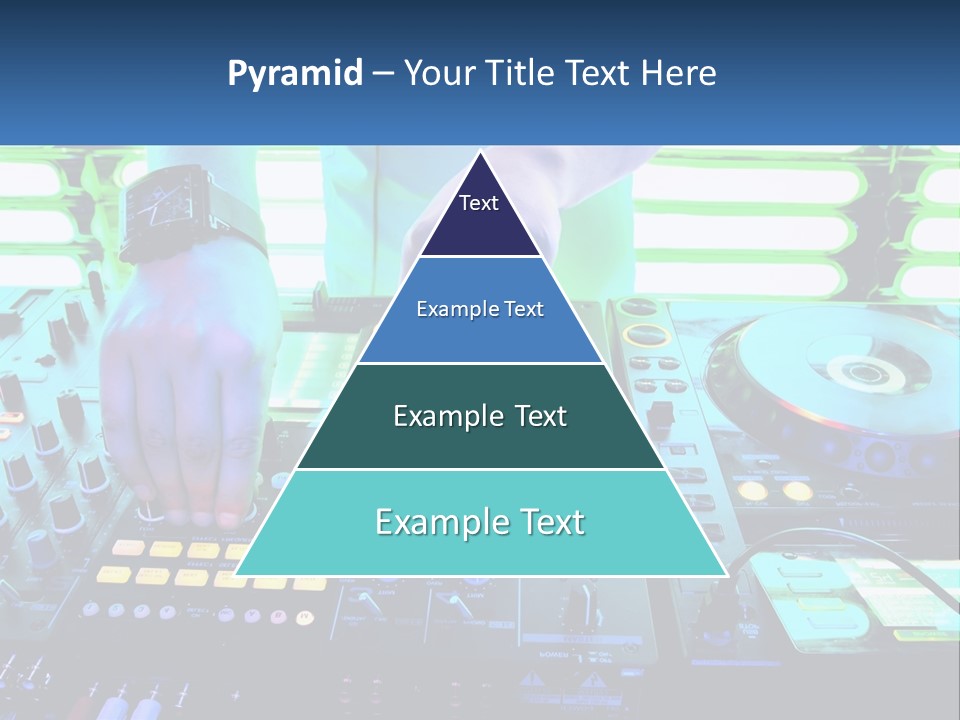 A Dj Mixing Music In Front Of A Dj's Equipment PowerPoint Template
