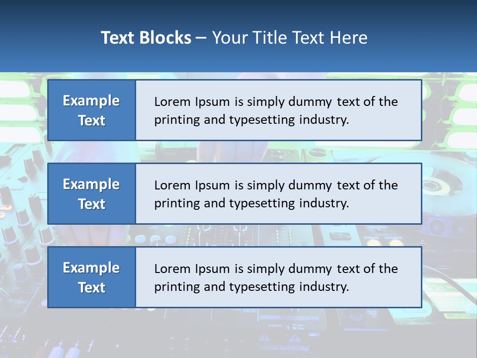 A Dj Mixing Music In Front Of A Dj's Equipment PowerPoint Template