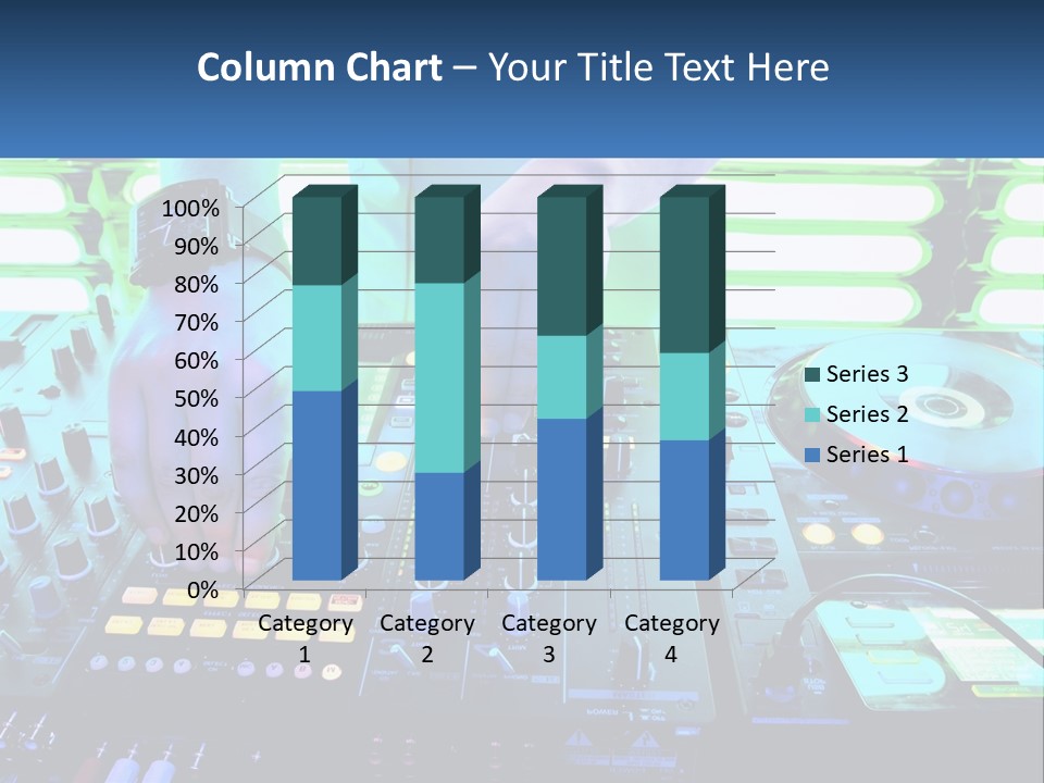 A Dj Mixing Music In Front Of A Dj's Equipment PowerPoint Template