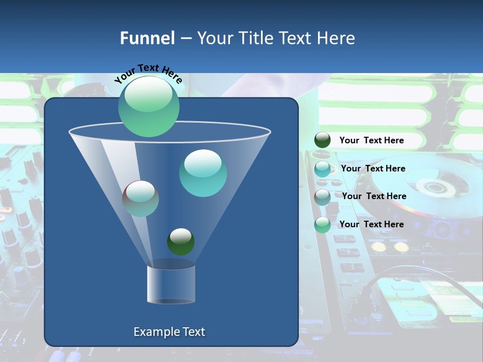 A Dj Mixing Music In Front Of A Dj's Equipment PowerPoint Template