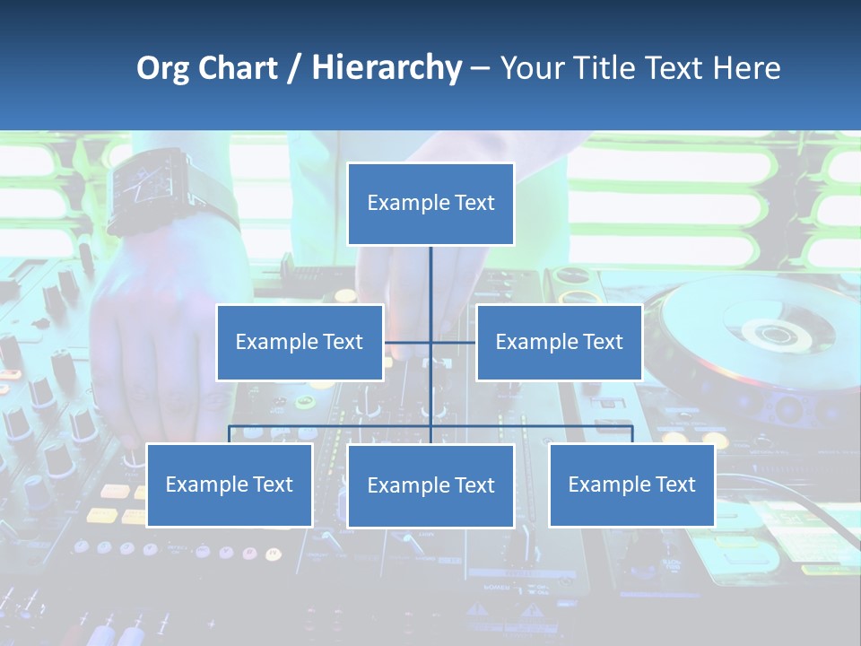 A Dj Mixing Music In Front Of A Dj's Equipment PowerPoint Template
