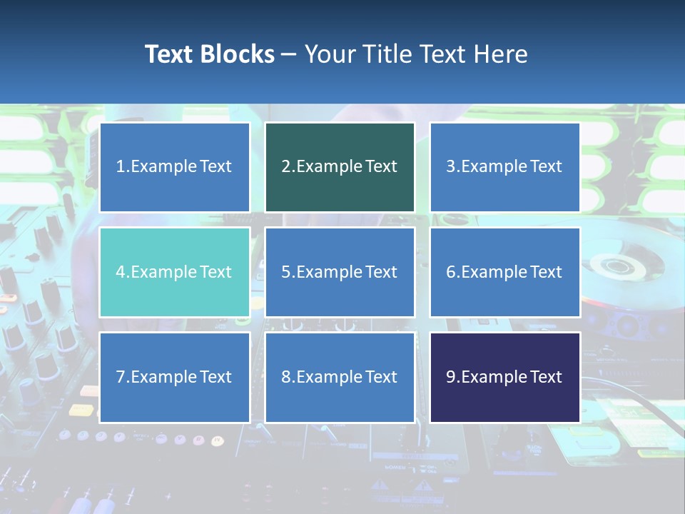 A Dj Mixing Music In Front Of A Dj's Equipment PowerPoint Template
