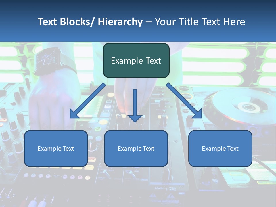 A Dj Mixing Music In Front Of A Dj's Equipment PowerPoint Template