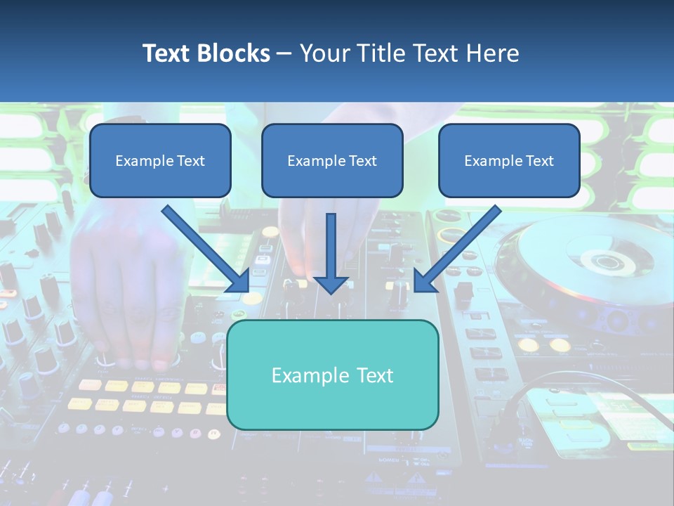 A Dj Mixing Music In Front Of A Dj's Equipment PowerPoint Template