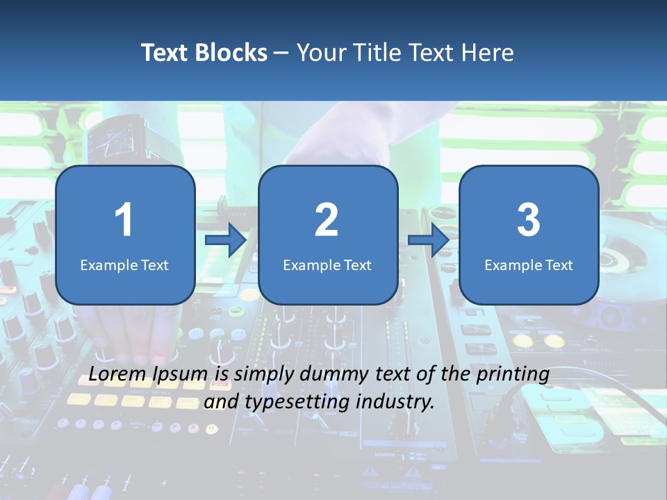 A Dj Mixing Music In Front Of A Dj's Equipment PowerPoint Template