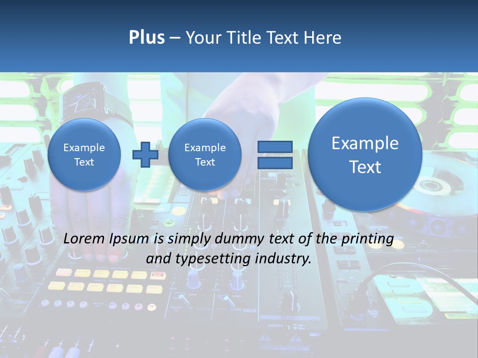 A Dj Mixing Music In Front Of A Dj's Equipment PowerPoint Template