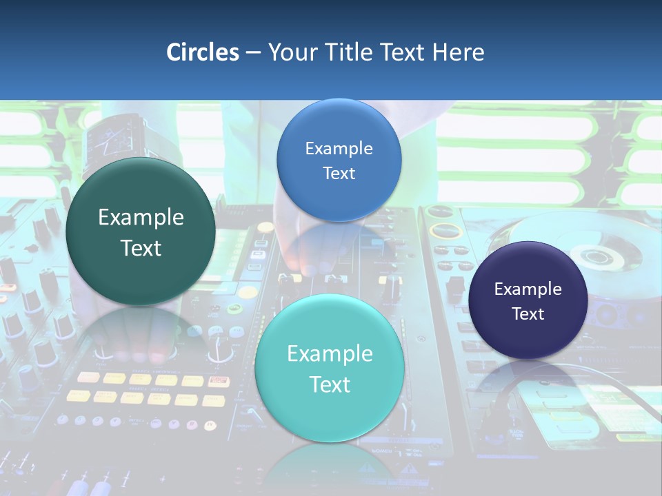 A Dj Mixing Music In Front Of A Dj's Equipment PowerPoint Template