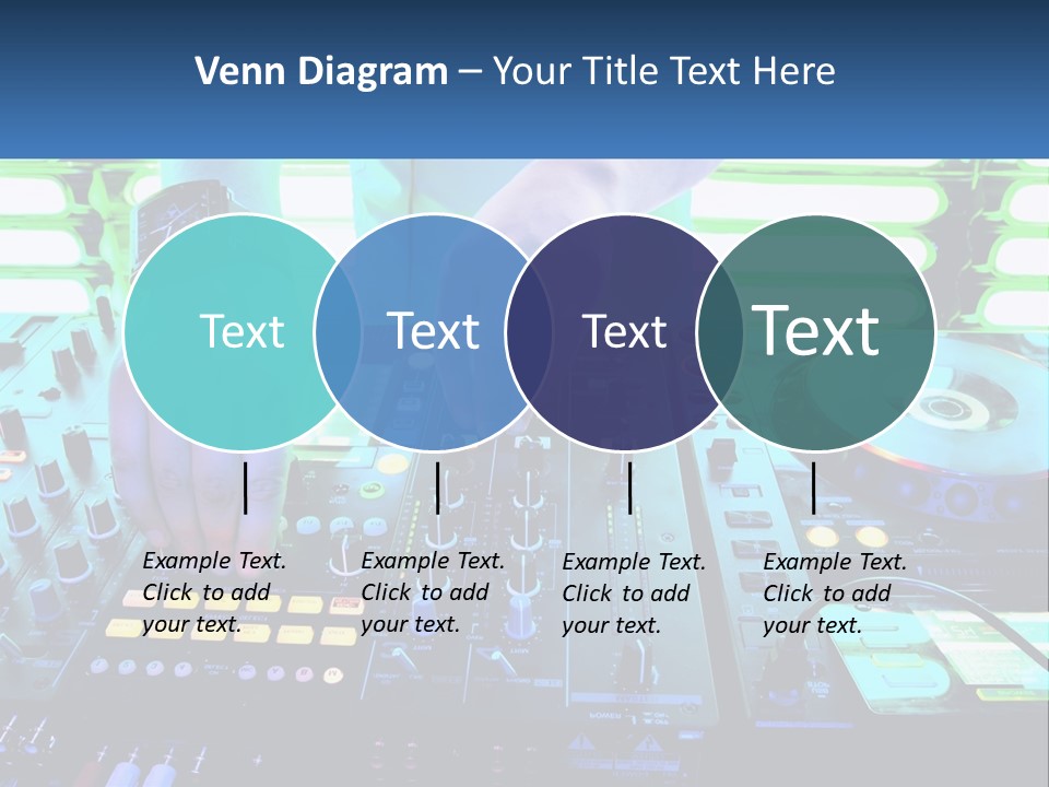 A Dj Mixing Music In Front Of A Dj's Equipment PowerPoint Template