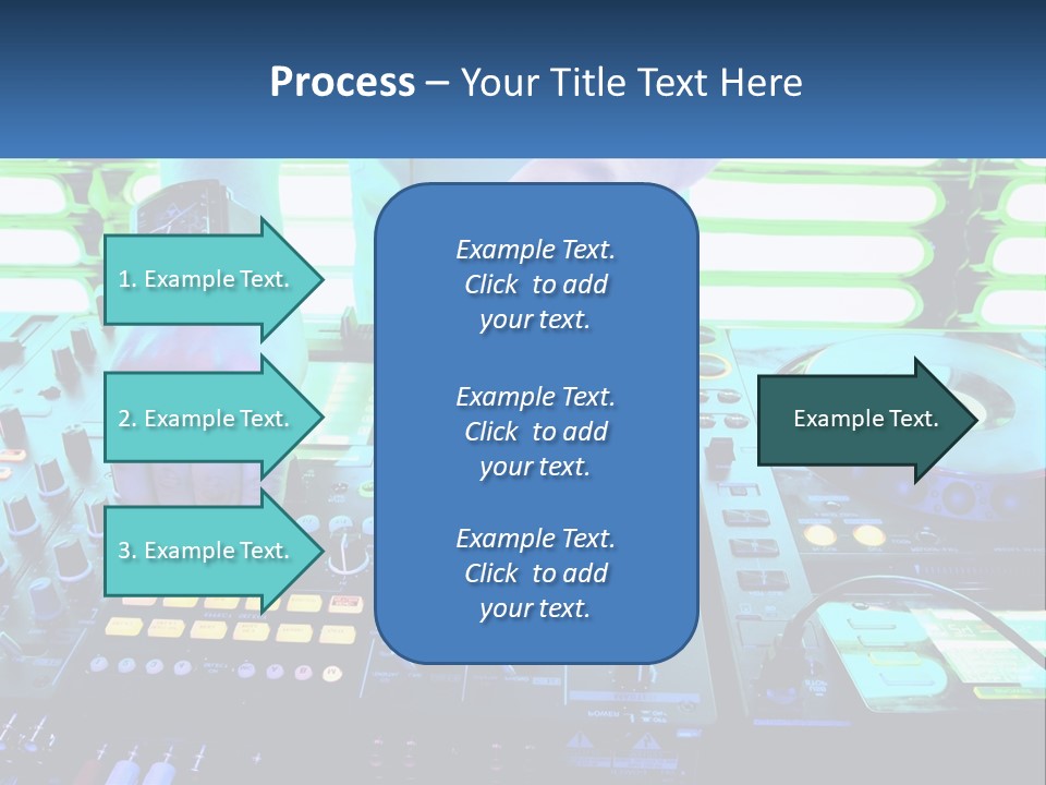 A Dj Mixing Music In Front Of A Dj's Equipment PowerPoint Template