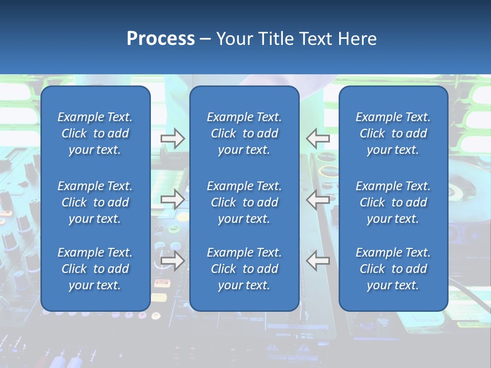 A Dj Mixing Music In Front Of A Dj's Equipment PowerPoint Template