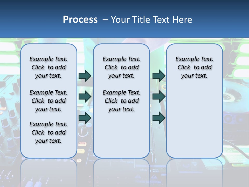 A Dj Mixing Music In Front Of A Dj's Equipment PowerPoint Template