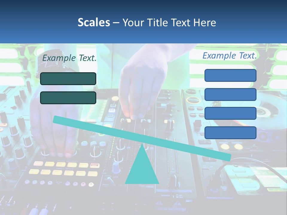 A Dj Mixing Music In Front Of A Dj's Equipment PowerPoint Template