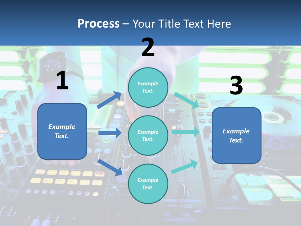 A Dj Mixing Music In Front Of A Dj's Equipment PowerPoint Template