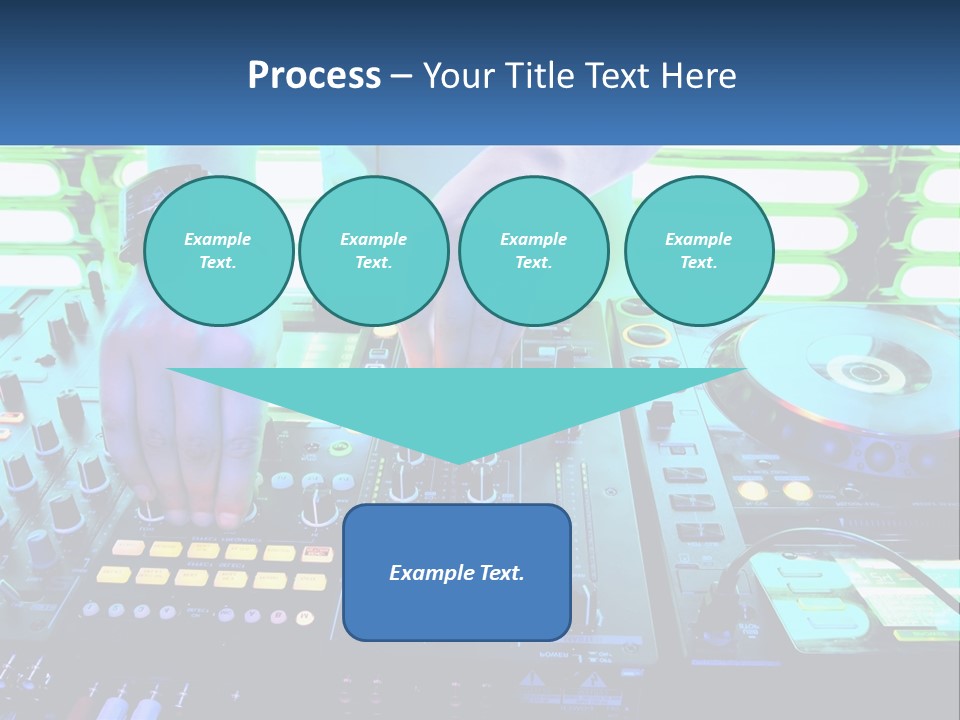 A Dj Mixing Music In Front Of A Dj's Equipment PowerPoint Template