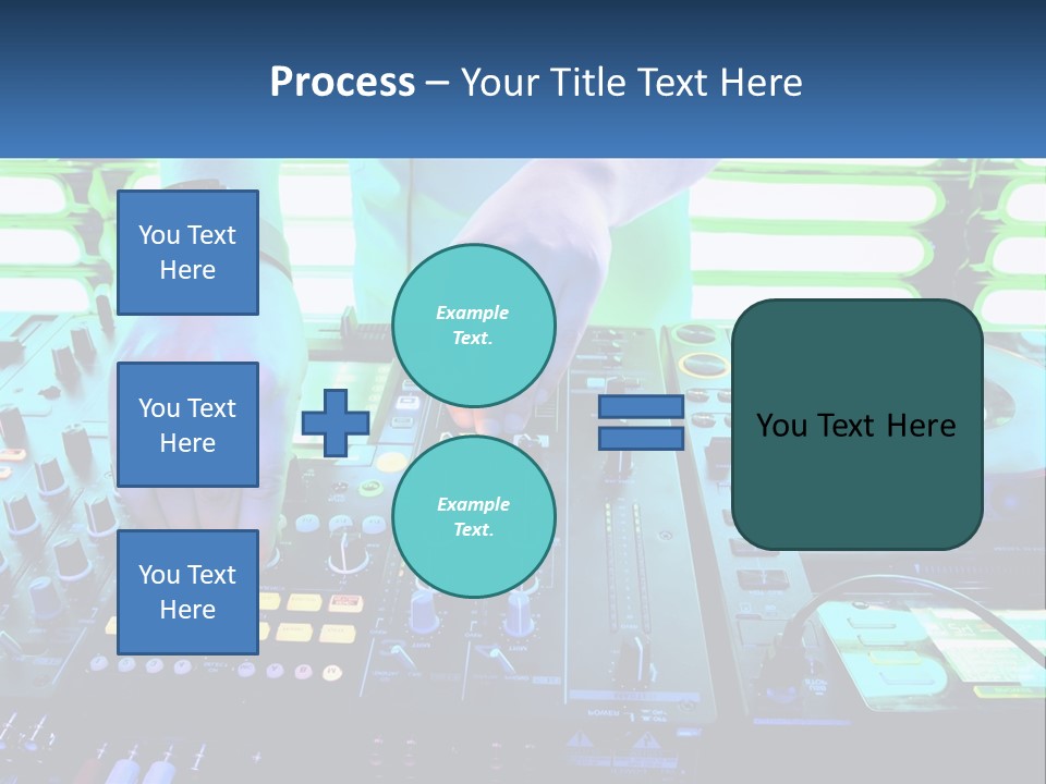 A Dj Mixing Music In Front Of A Dj's Equipment PowerPoint Template