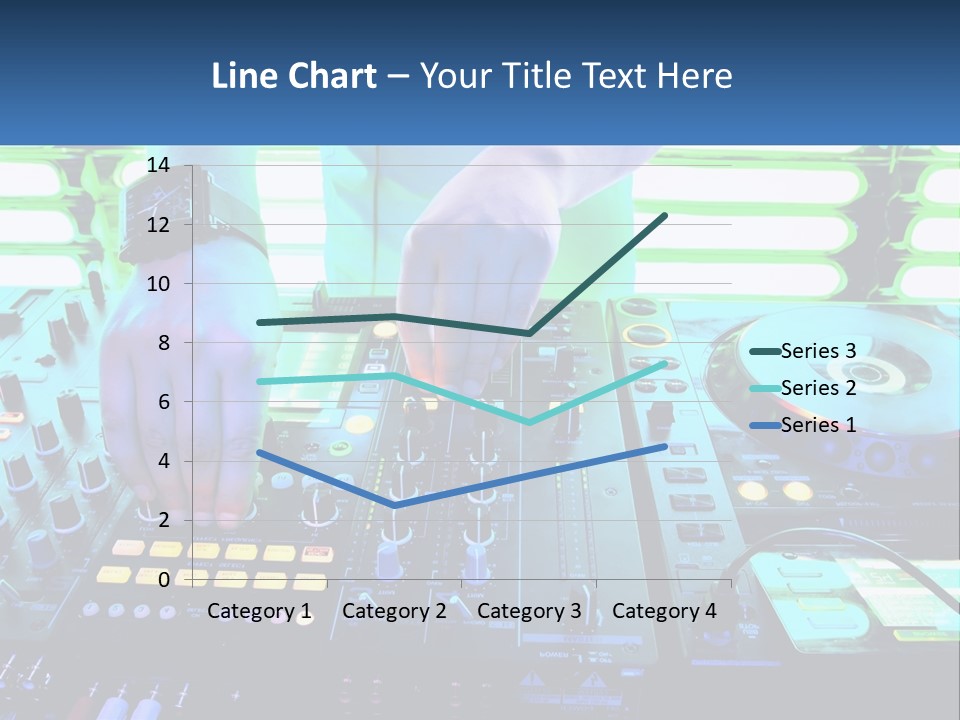 A Dj Mixing Music In Front Of A Dj's Equipment PowerPoint Template