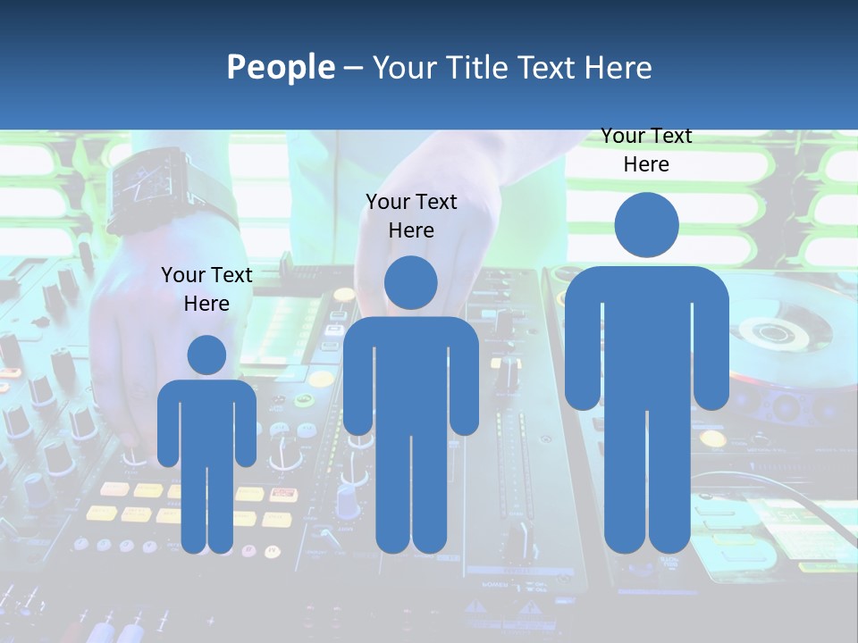 A Dj Mixing Music In Front Of A Dj's Equipment PowerPoint Template