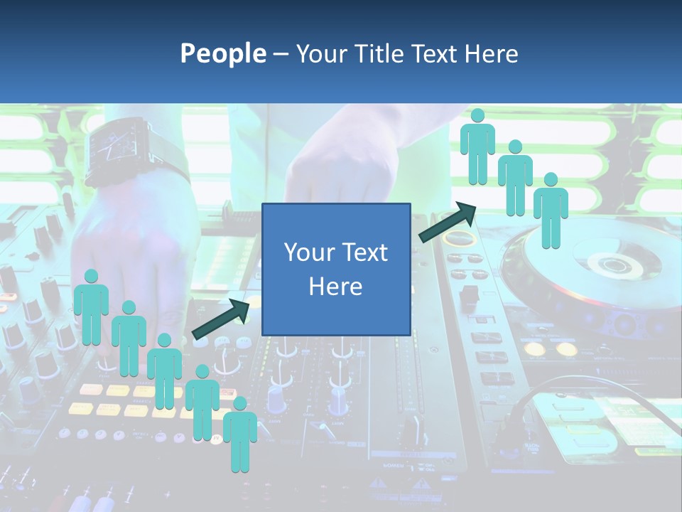 A Dj Mixing Music In Front Of A Dj's Equipment PowerPoint Template