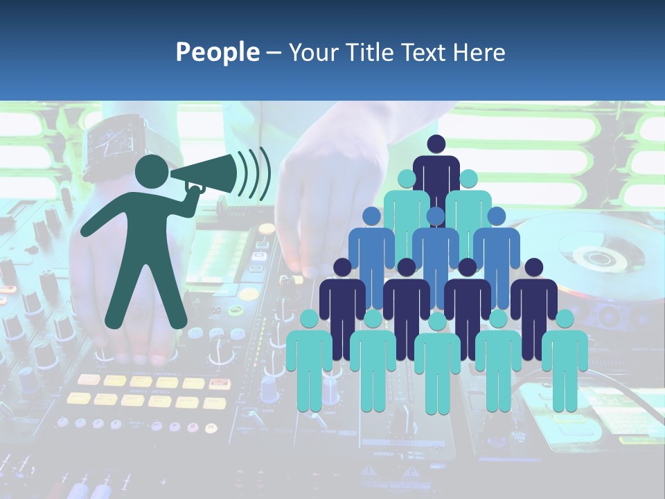A Dj Mixing Music In Front Of A Dj's Equipment PowerPoint Template
