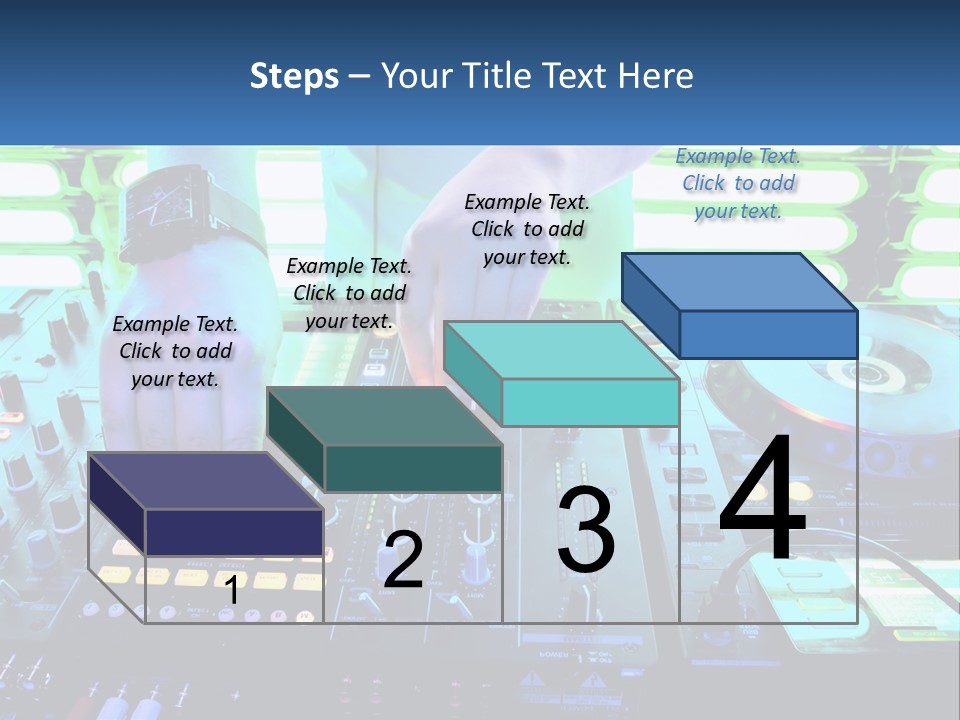 A Dj Mixing Music In Front Of A Dj's Equipment PowerPoint Template