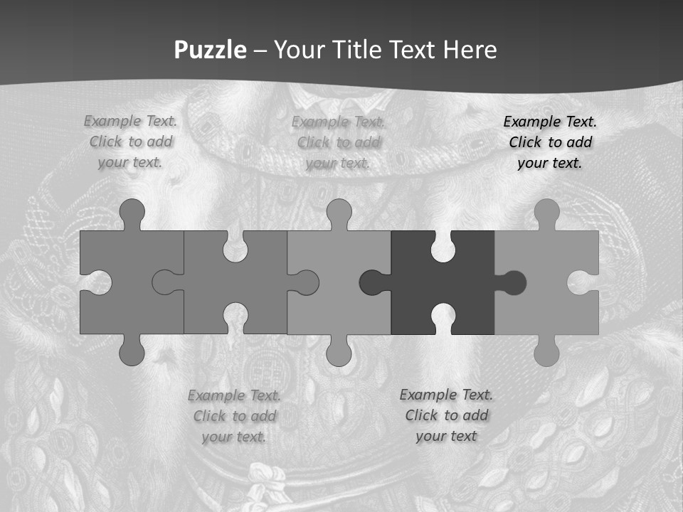 A Black And White Image Of A Man In A Medieval Costume PowerPoint Template